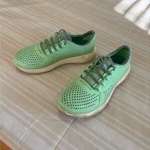 Toddler Size 12 CROCS Mint Green Perforated Sneakers
